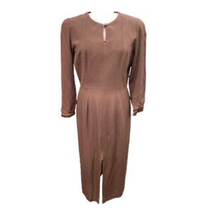 Vintage Ann Tobias Midi Dress Sz. 10 Y2K, 1990’s Long Sleeve,  Back Zip